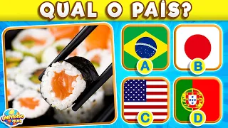 Adivinhe os PAÍSES pelas COMIDAS 🍕 Adivinhe as Comidas mais Populares do Mundo🍣