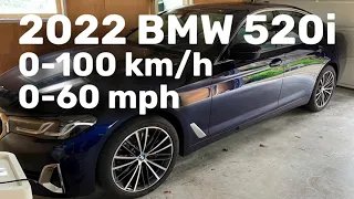 2022 G30 BMW 520i - 0-100 km/h acceleration