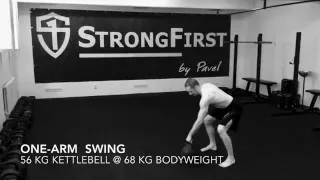 One-Arm Swing with 56 kg Kettlebell @ Bodyweight 68 kg, plus BONUS