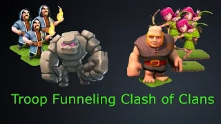 Funneling troops for Clash of Clans