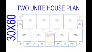 HOUSE PLAN DESIGN | EP 18 | 1800 SQUARE FEET TWO-UNIT FLAT HOUSE PLAN | LAYOUT PLAN