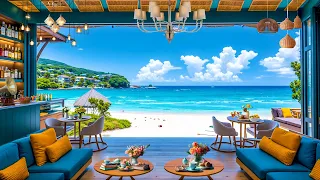 Summer Atmosphere of Seaside Cafe with Smooth Jazz Bossa Nova Music & Ocean Waves Sounds for Relax