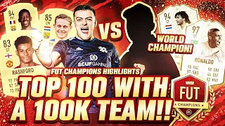 TOP 100 with 100K TEAM!! I BEAT A WORLD CHAMPION w/ R9 & Gullit! Fifa 20 Ultimate Team FUT CHAMPIONS