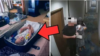 Hotel Guest Discovers Suitcase with Newborn Baby – Hidden Camera Footage Will Leave You Speechless!