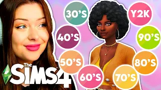 Styling Sims According to Fashion Across the Decades // Each Sim is a Different Decade in The Sims 4