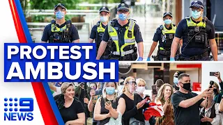 Coronavirus: Anti-lockdown protests on third consecutive weekend | 9 News Australia