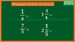 CARA MENGUBAH PECAHAN KE DESIMAL#pecahandesimal  #pecahan