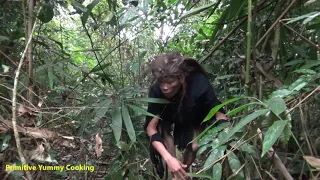 Primitive Life - Smart Girl Finding Food in The Forest - Solo Bushcraft Survival