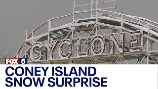 Coney Island snow surprise