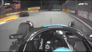 George Russell crashes on the final lap | 2023 Singapore Grand Prix