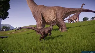 Velociraptor vs Tsintaosaurus,Triceratops,Kamarasaurus,Brachiosaurus Jurassic World Evolution