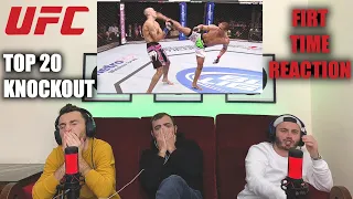 UFC TOP 20 KNOCKOUTS | INSANE & BRUTAL MOMENTS !! | FIRST TIME REACTION