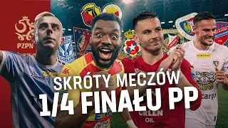 ĆWIERĆFINAŁOWE THRILLERY I TRZY SZALONE DOGRYWKI | Skróty meczów 1/4 finału Fortuna PUCHARU POLSKI