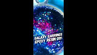 Galaxy Glitter Earrings DIY #EpoxyResin #shorts