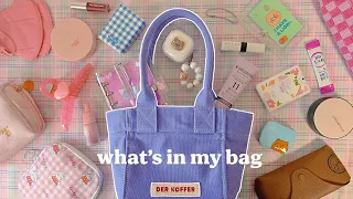 what’s in my bag 👜 daily essentials + aesthetic 🎀 korea vlog 💜