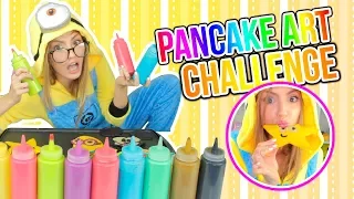 ¡DIBUJOS QUE SE COMEN! 🦄🍭🐥 Edición: MINIONS! PANCAKE ART CHALLENGE | Katie Angel