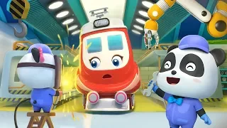 Bayi Panda Dan Bengkel Kereta Listrik | Lagu Kereta Api | Lagu Anak-anak | BabyBus Bahasa Indonesia