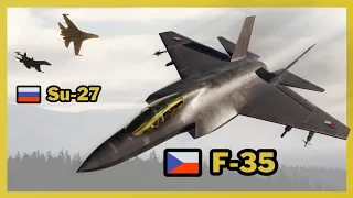 Česká F-35 proti dvěma ruským Su-27 — kdo vyhraje?