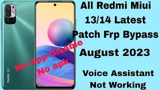 Redmi Note 10T 5G l All Redmi Miui 13/14 l Frp Bypass Without Pc l Aug 2023 l