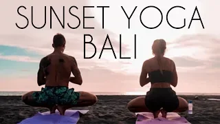 BALI SUNSET YOGA on BLACK SAND BEACH - BALITREES YOGA RETREAT