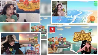 REACTIONS OF STREAMERS TO REVEAL TRAILER ANIMAL CROSSING: NEW HORIZONS ! #NINTENDO #E3