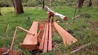 Serrando tora mais fina na régua de curral .parti 1 .