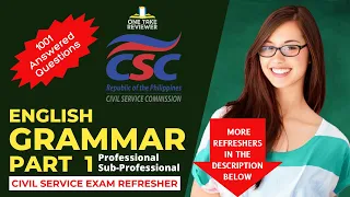 ENGLISH GRAMMAR & CORRECT USAGE - Part 1 | CIVIL SERVICE EXAM REVIEWER - Can you score 16/20?