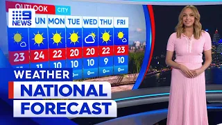 Australia weather update: Afternoon thunderstorms; Possible showers | 9 News Australia