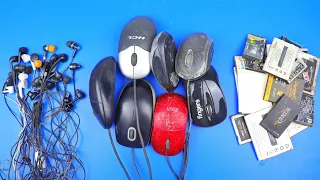 Awesome uses of old earphone old computer mouse and old mobile battery