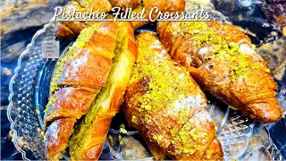 Pistachio Filled Croissants | Pistachio Cream Filled Croissants |