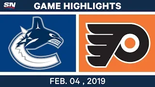 NHL Highlights | Canucks vs. Flyers - Feb. 4, 2019