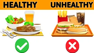 Healthy food and unhealthy food | healthy food | Unhealthy food | Junk food | healthy Food habits