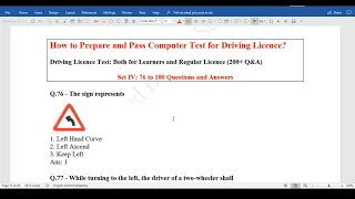 Driving License Computer Test Questions | Part 4 (76 to 100 Ques) | Driving School | Alpha Riders