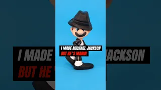 🕺I made MICHAEL JACKSON in polymer clay, but he' s SUPER MARIO! 🤣! #shorts #michaeljackson #mario