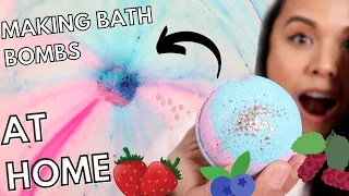 HOW I MAKE BATH BOMBS - WITH RECIPE! / blueberry bath bombs