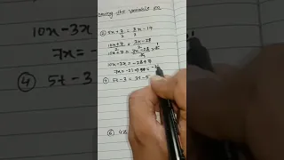 Linear Equation               (Solve 5x+7/2 = 3x/2 - 14 )