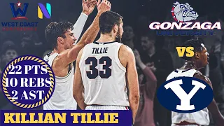 Killian Tillie 22 Gonzaga Bulldogs 22 PTS 10 REBS 2 AST vs BYU Cougars | WCC