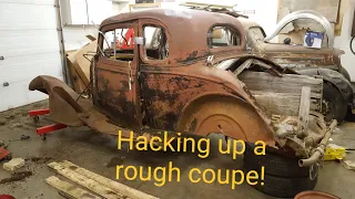 Chopping The Top on a 1933 5 Window Coupe. 250+ subscriber special!