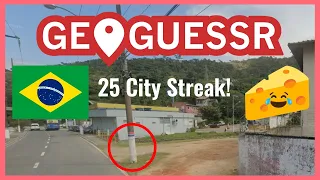 Brazil City Streaks No Moving | 25 Streak | Geoguessr