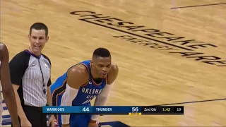 TRASH TALK Westbrook as Westbrook HYPES up the crowd and Melo