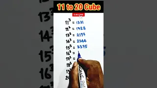 11 से 20 तक Cube Tricks | 11 से 20 तक का घन | Maths Tricks #shorts #mathsshorts #youtubeshorts #cube