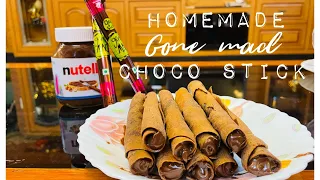 Easy and simple homemade GONE MAD choco stick within 10minutes|no oven no egg |chocolate wafer rolls