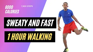 SWEATY AND FAST 1 Hour Walking Workout at Home 🔥 Burn 600 Calories 🔥