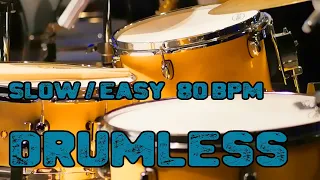 Easy Pop Rock Backing Track for Beginners Drummers  | Drumless 80 bpm click