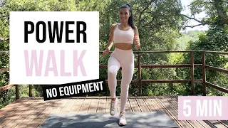 5 min FAT BURN – POWER WALKING Workout for Beginners