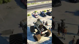Monster Truck BLOWS UP Car Meet😂 | GTA 5 FiveM #Shorts #RiverSideRP
