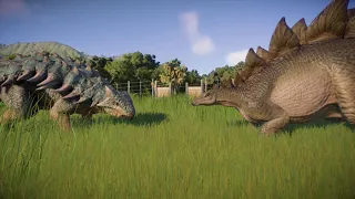 Jurassic World Evolution 2 - Stegosaurus Vs Ankylosaurus (Bumpy)