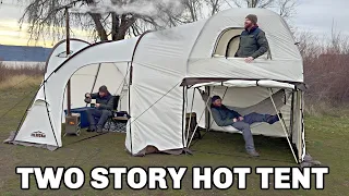 Massive TWO-STORY Hot Tent Camping