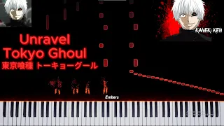 Tokyo Ghoul OP - Unravel Piano Cover | Piano Tutorial (Synthesia / Embers)