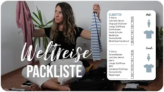 Weltreise Packliste • 1 Jahr nur mit Handgepäck